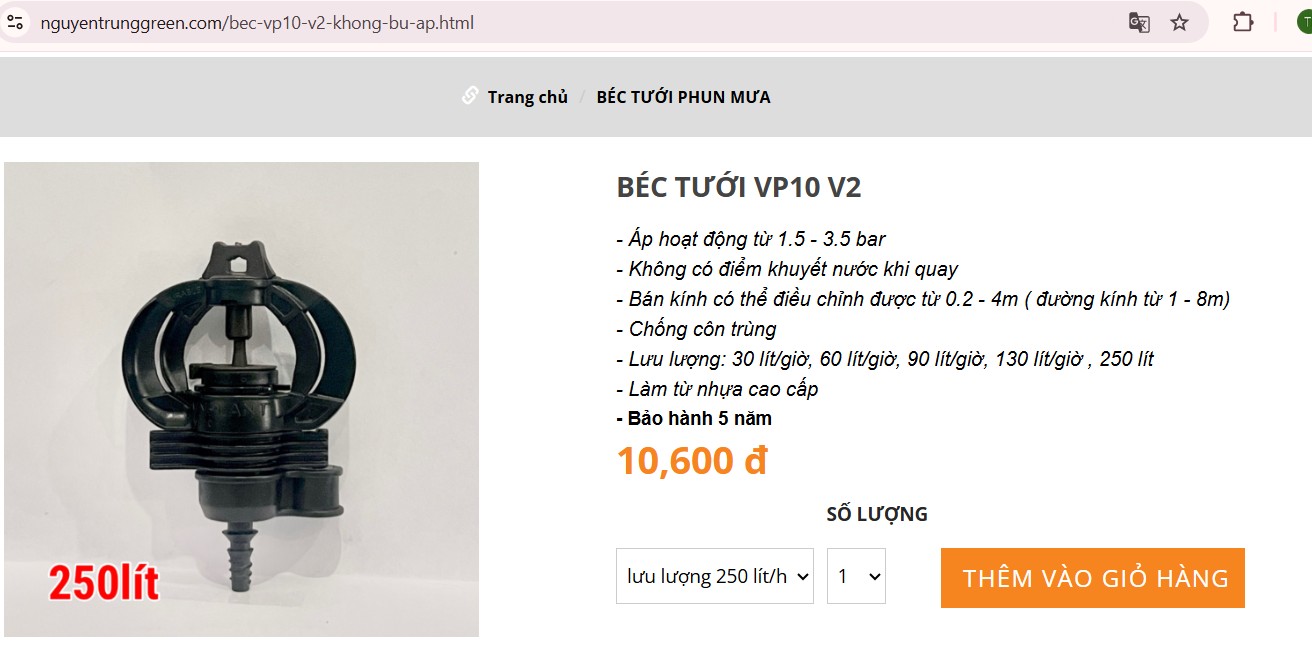 bec tuoi sau rieng vp10v2